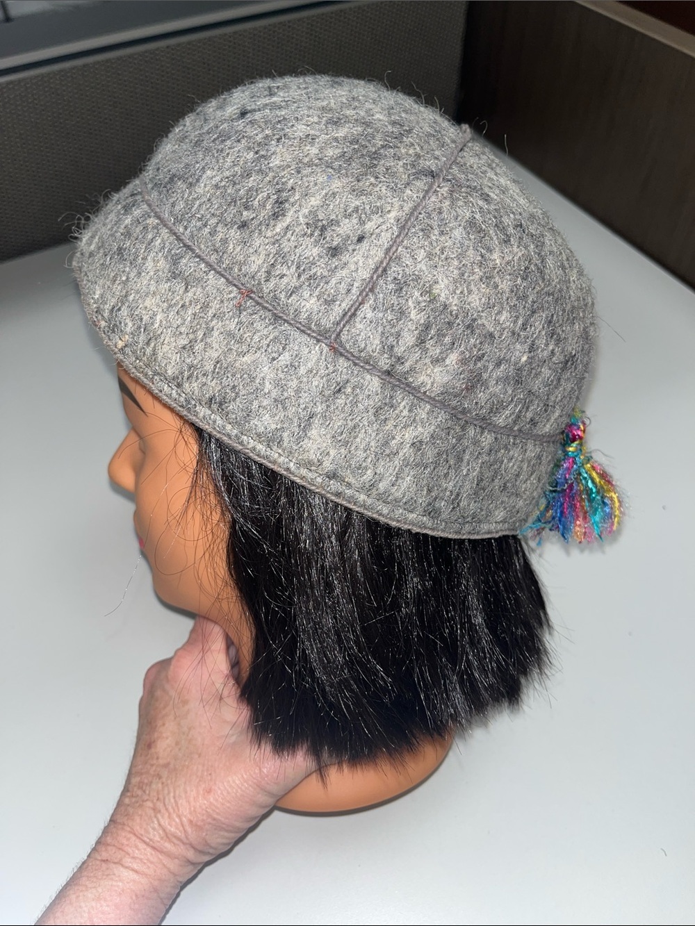 Source Unknown Gray felt wool Svanuri Qudi Cap
